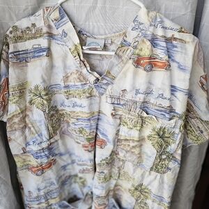 SB Scrubs Scenic Print Button Down Shirt